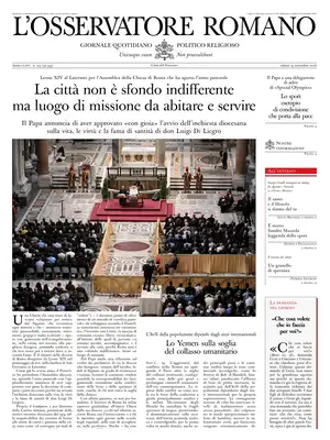 Prima Pagina "L'Osservatore Romano"