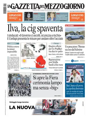 Prima Pagina "La Gazzetta del Mezzogiorno | Bari"