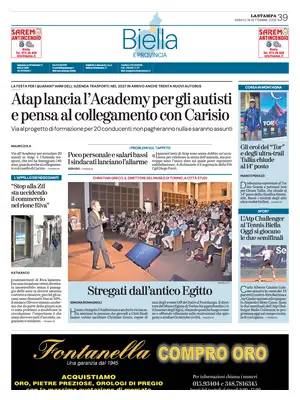 Prima Pagina "La Stampa | Biella"