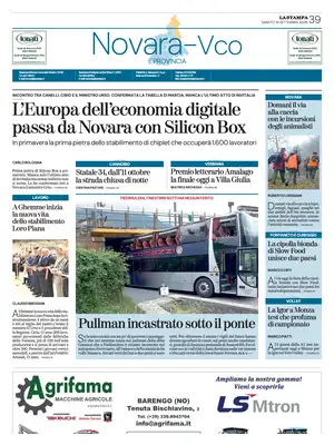 Prima Pagina "La Stampa | Novara e Verbania | VCO"