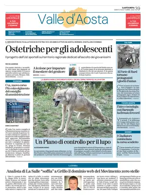 Prima Pagina "La Stampa | Valle d'Aosta"