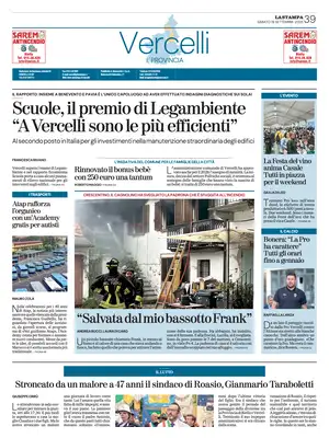 Prima Pagina "La Stampa | Vercelli"