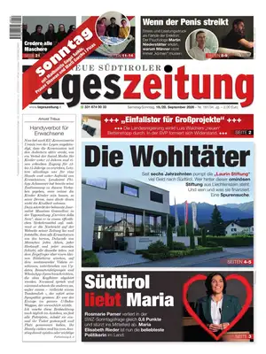 Prima Pagina "Die Neue Südtiroler Tageszeitung"