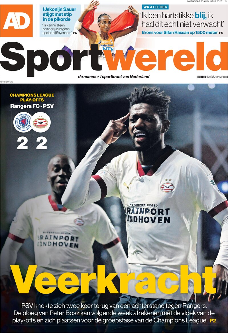 Prima Pagina AD Sportwereld 23/08/2023