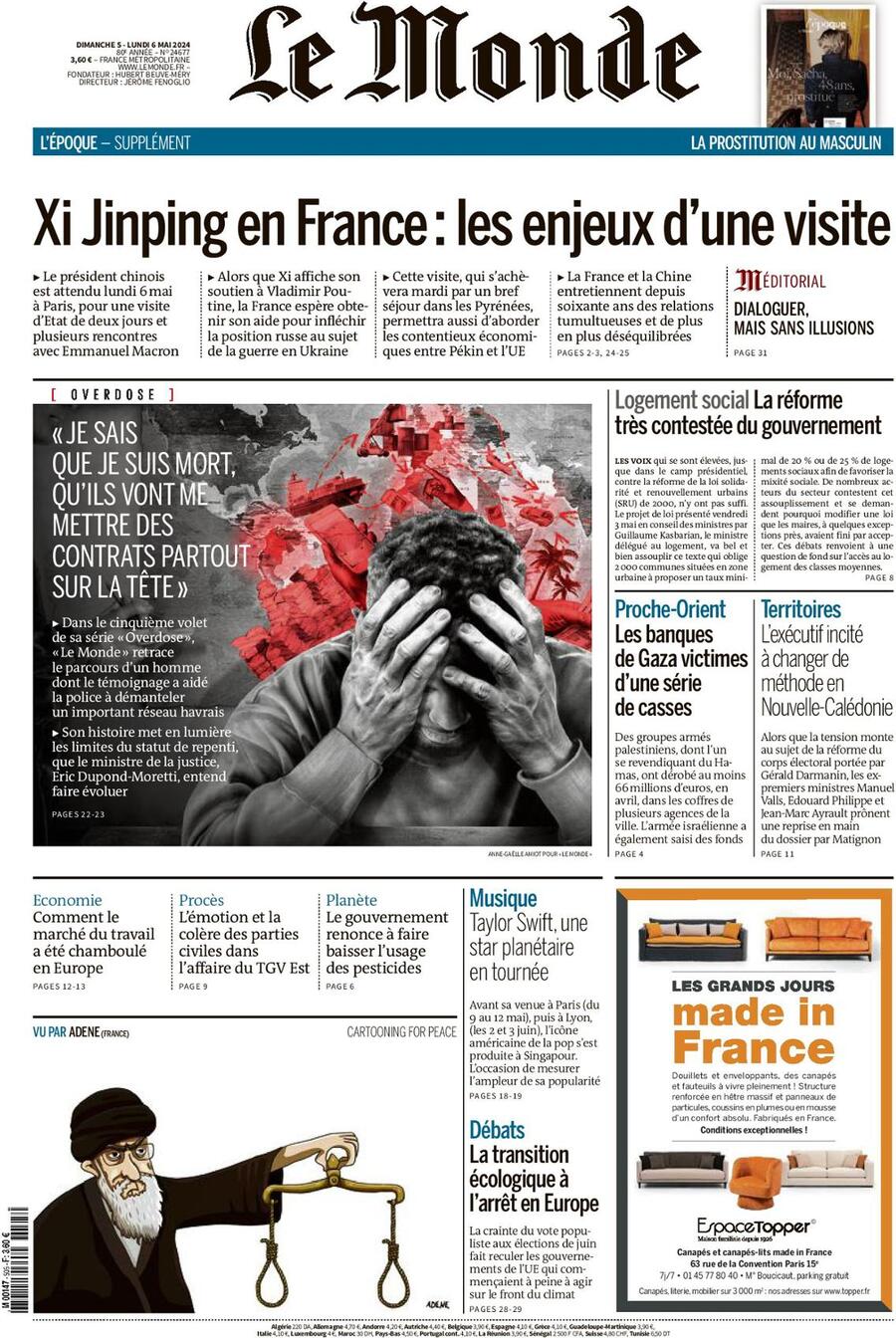Prima Pagina Le Monde 05/05/2024