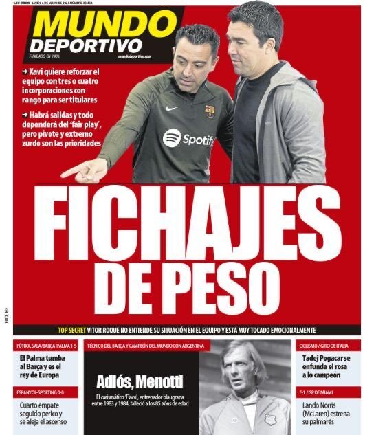 Prima Pagina Mundo Deportivo 06/05/2024