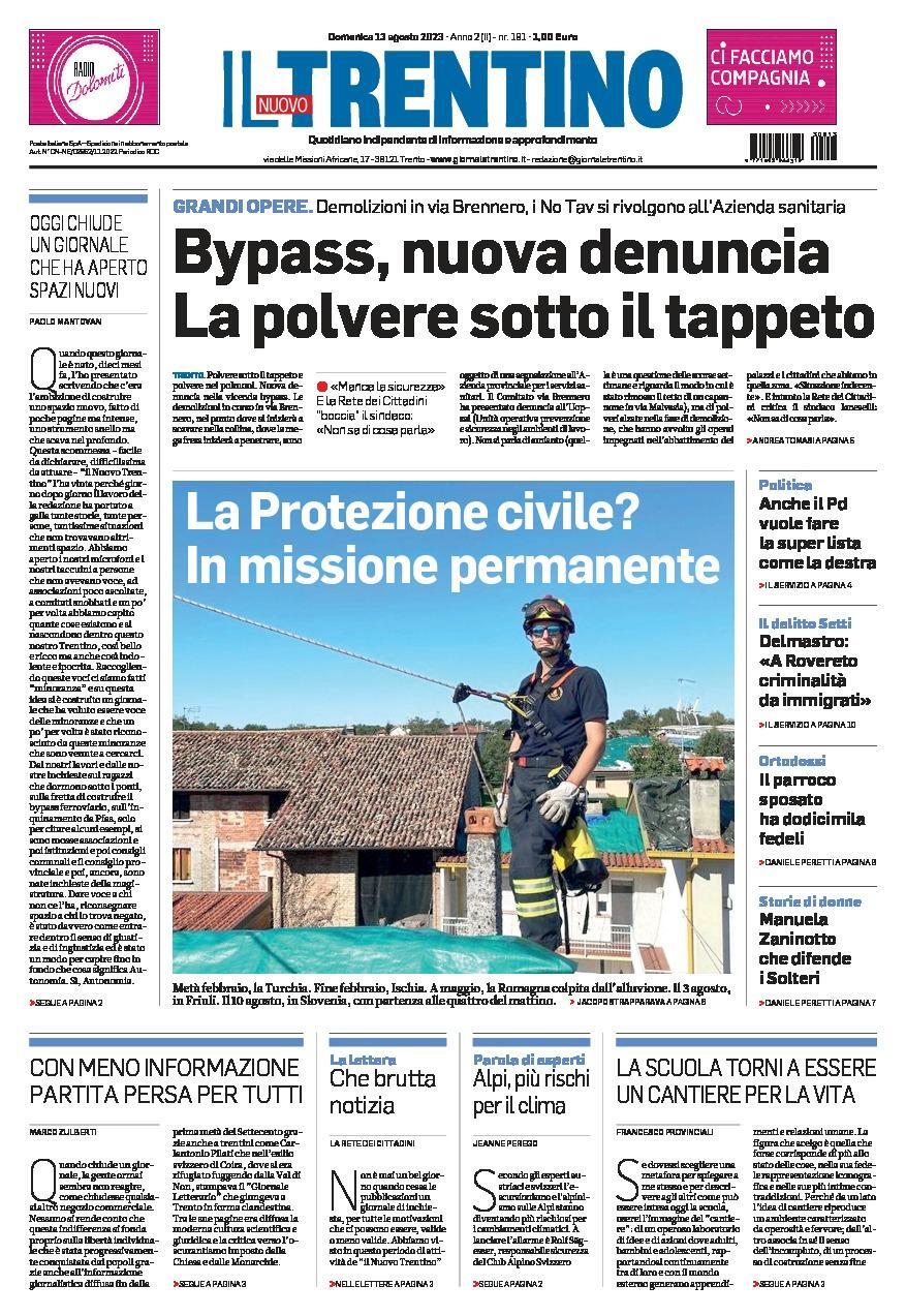 Prima Pagina Il Nuovo Trentino 30/05/2024
