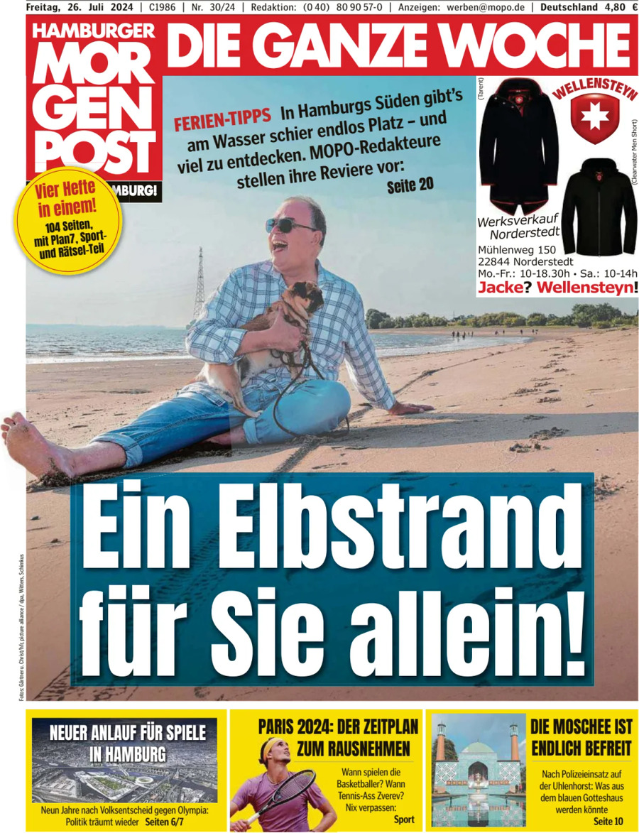 Prima Pagina Hamburger Morgenpost 26/07/2024