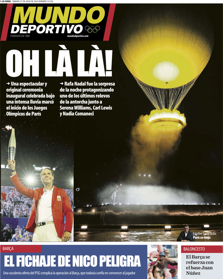 Prima Pagina Mundo Deportivo 27/07/2024