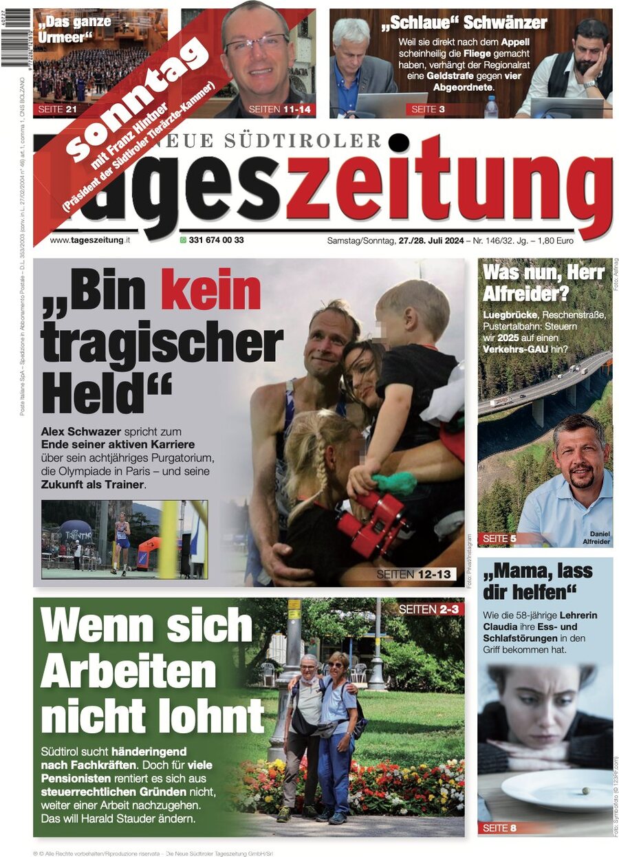 Prima Pagina Die Neue Südtiroler Tageszeitung 28/07/2024