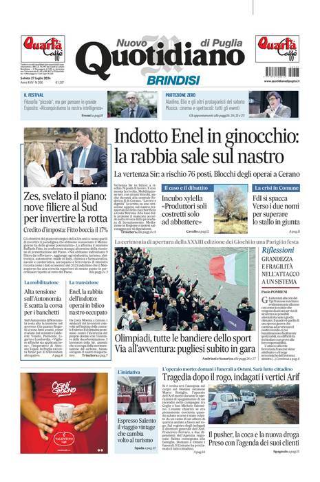 Prima Pagina Nuovo Quotidiano di Puglia (Brindisi) 27/07/2024