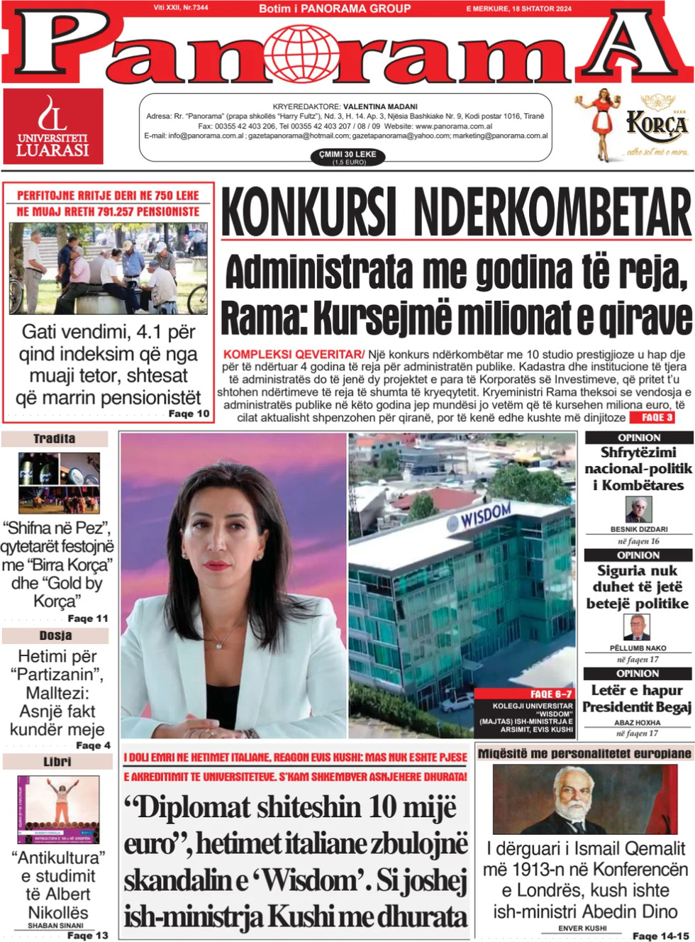 Prima Pagina Gazeta Panorama 18/09/2024