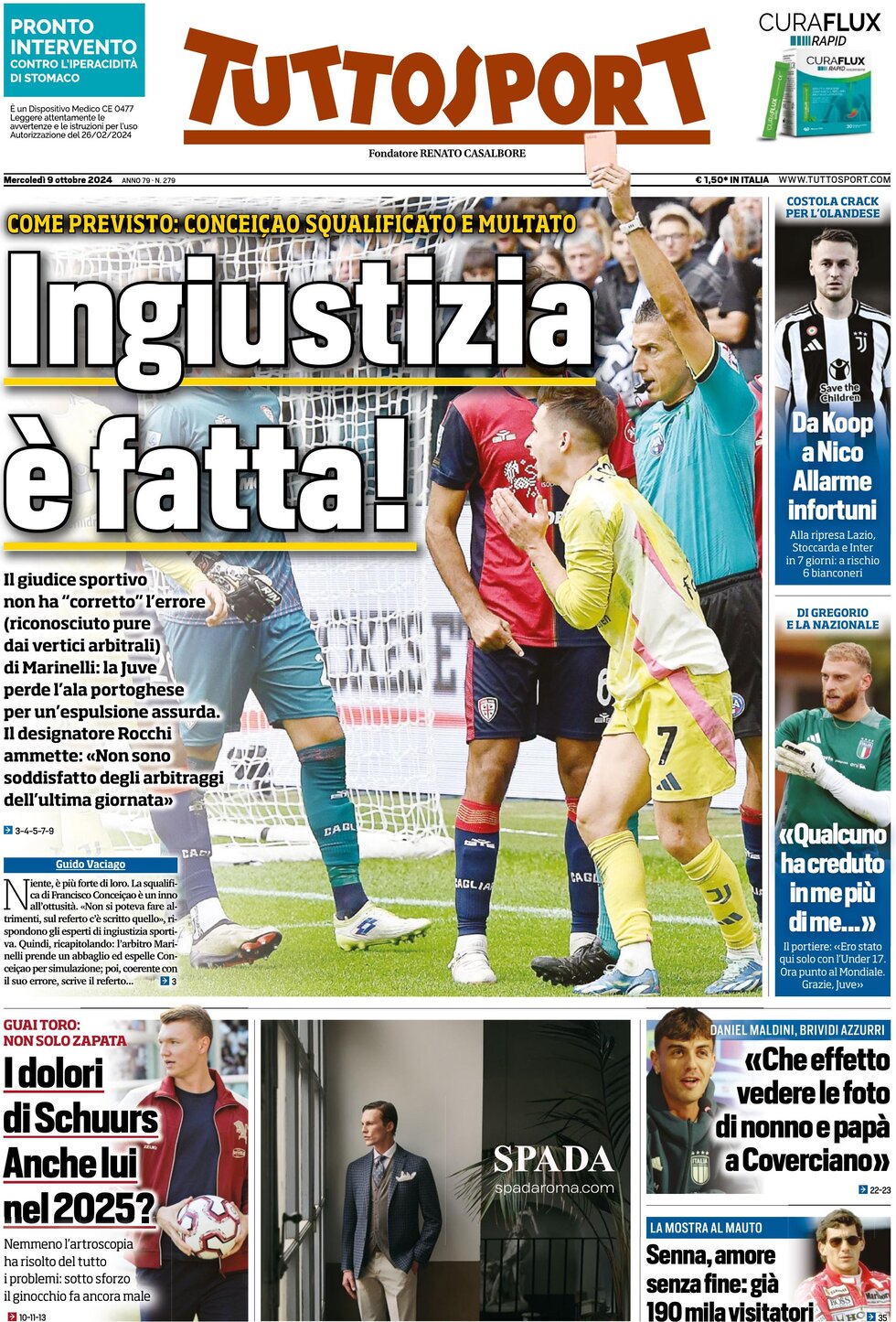 Prima Pagina Tuttosport 09/10/2024