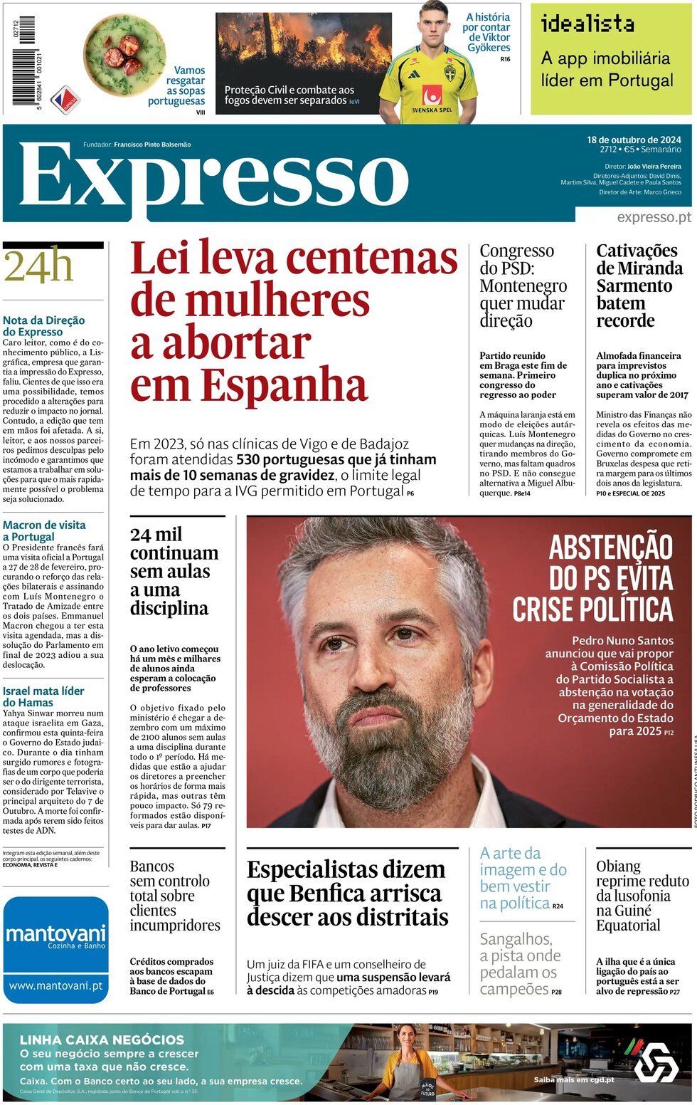 Copertina Expresso 18/10/2024