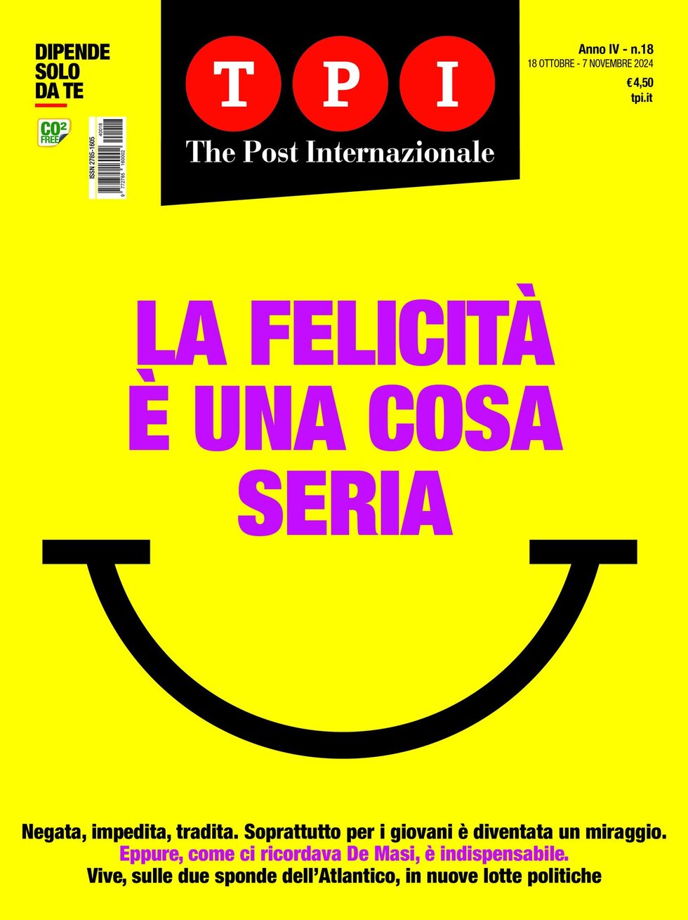 Copertina TPI (The Post Internazionale) 18/10/2024