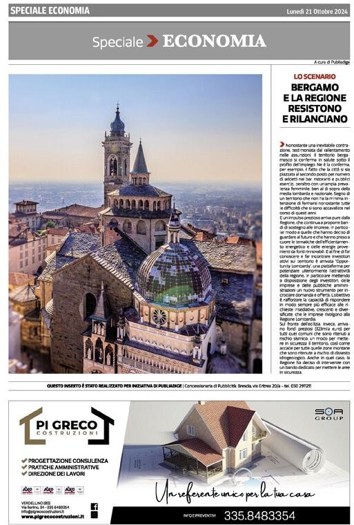 Prima Pagina Corriere della Sera (Bergamo) 21/10/2024