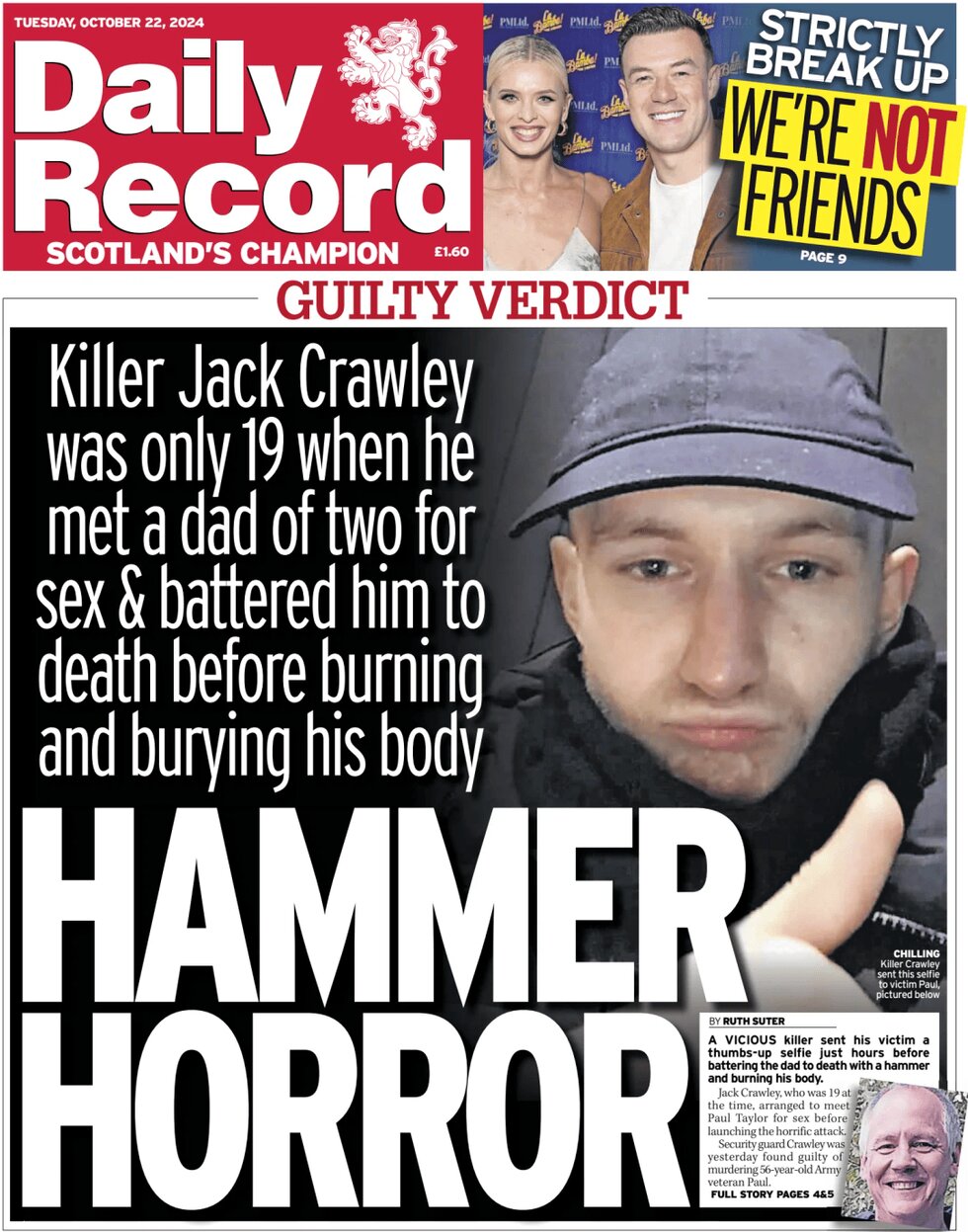 Prima Pagina Daily Record 22/10/2024