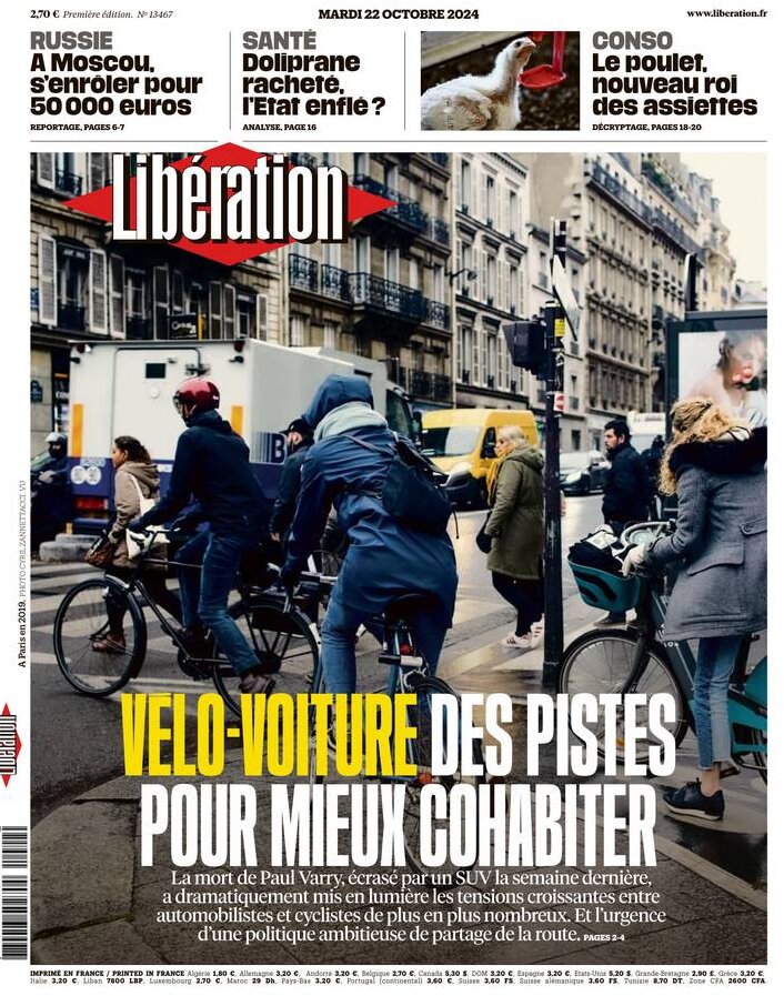 Prima Pagina Libération 22/10/2024