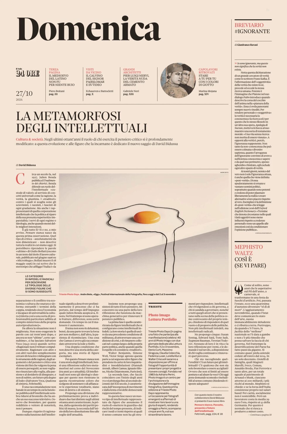 Copertina Domenica (Il Sole 24 Ore) 27/10/2024