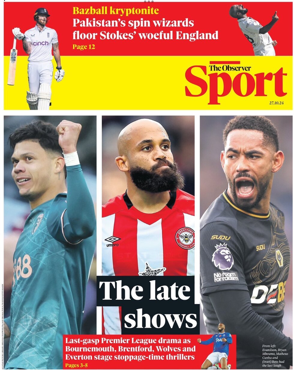 Copertina The Observer Sport 27/10/2024