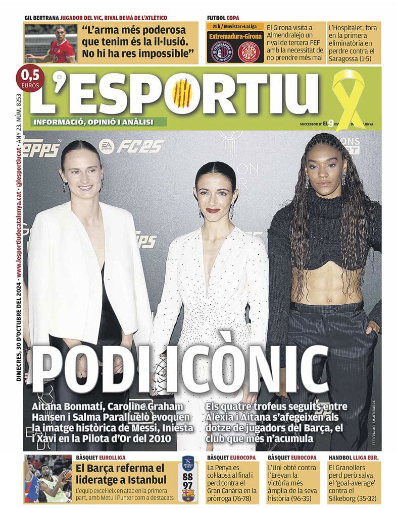 Prima Pagina L'Esportiu 30/10/2024