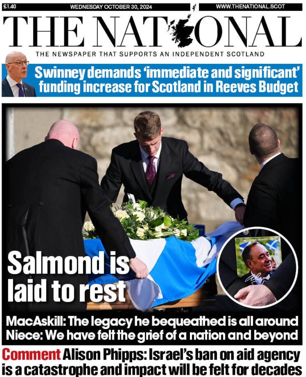 Prima Pagina The National (Scotland) 30/10/2024