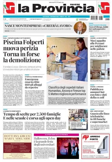 Prima Pagina La Provincia Pavese 30/10/2024