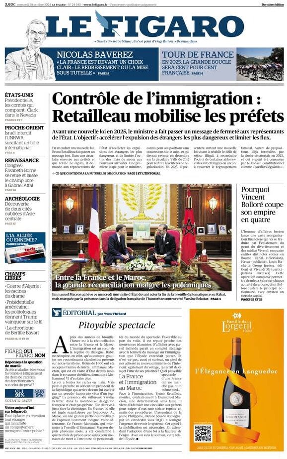 Prima Pagina Le Figaro 30/10/2024