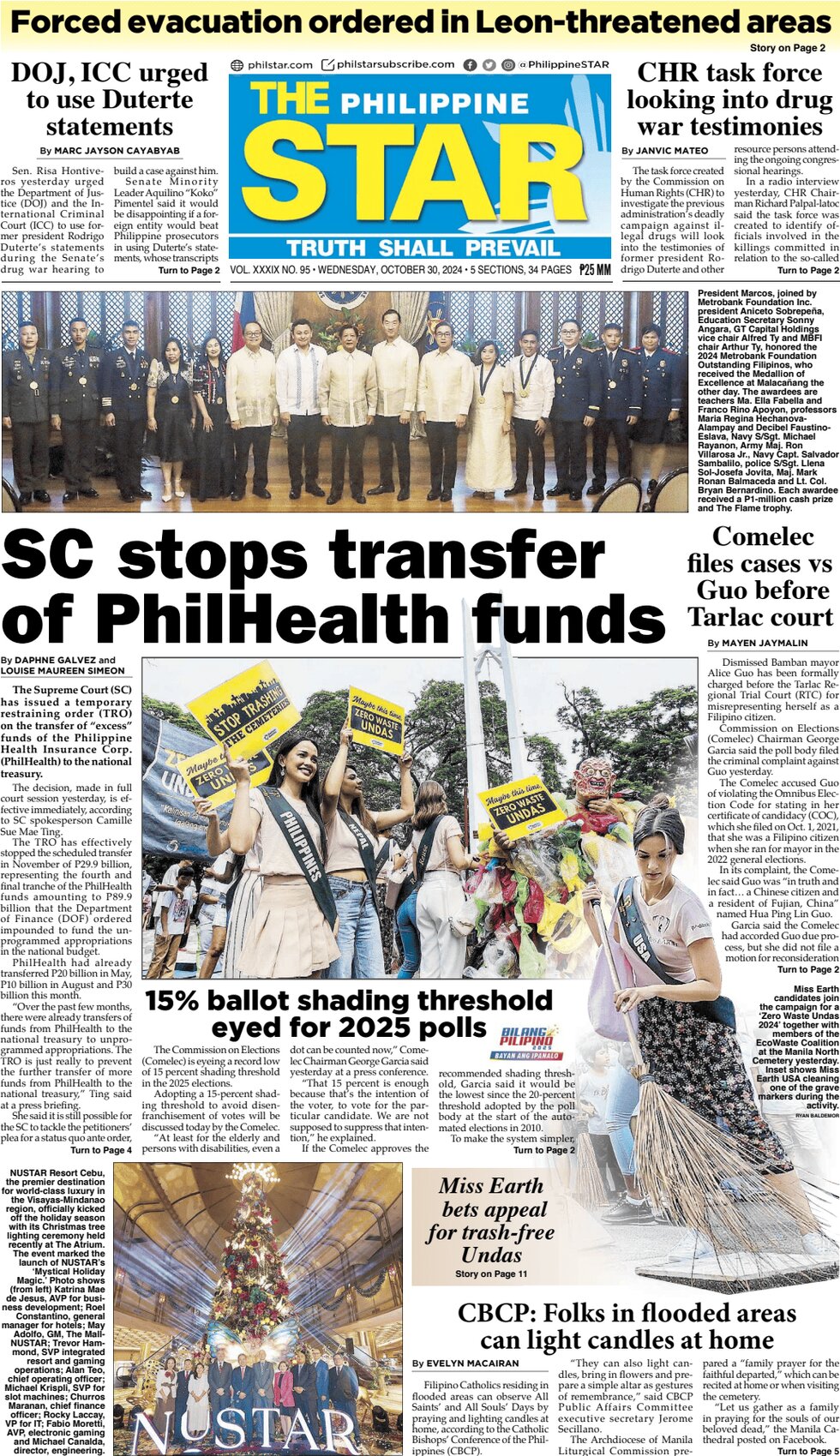 Prima Pagina The Philippine Star 30/10/2024