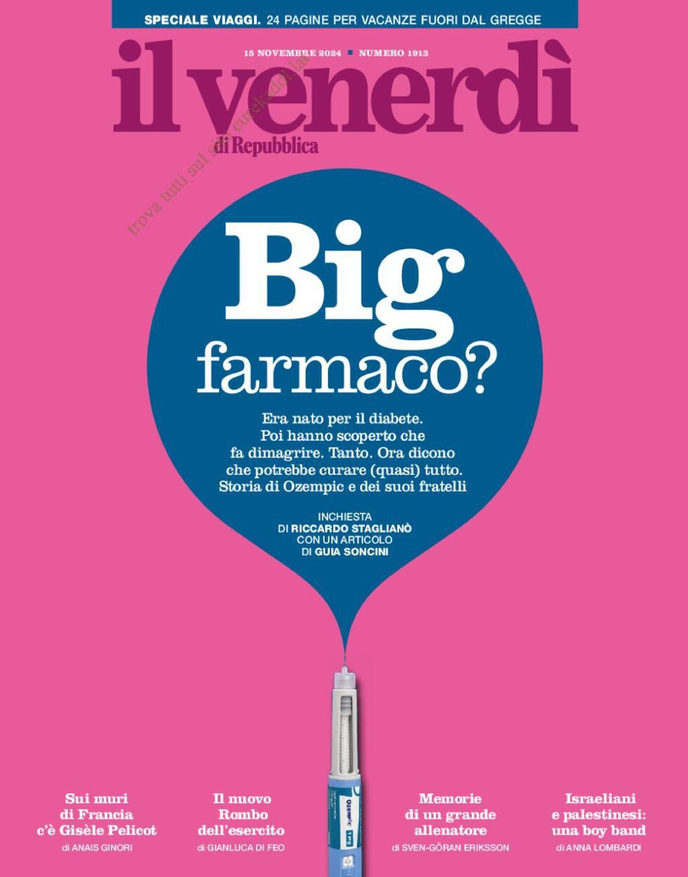 Copertina Il Venerdì di Repubblica 15/11/2024