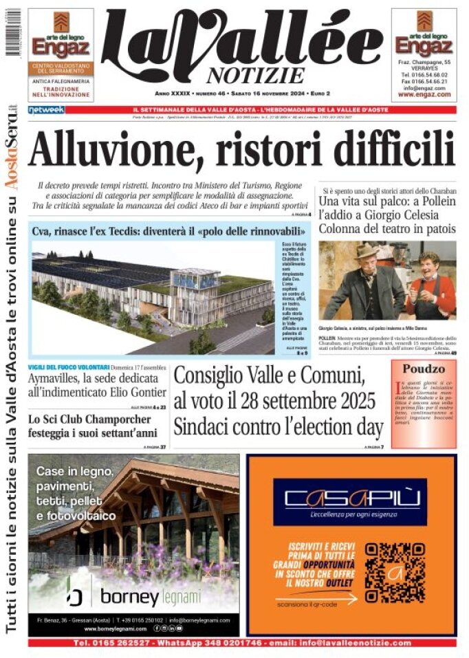 Copertina La Vallée Notizie 16/11/2024