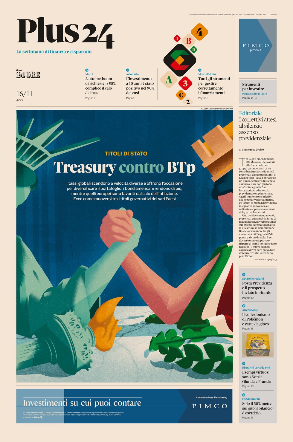 Copertina Plus24 (Il Sole 24 Ore) 16/11/2024