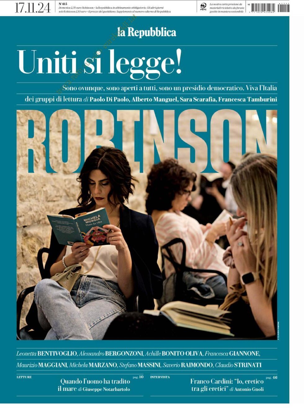 Copertina Robinson (La Repubblica) 17/11/2024