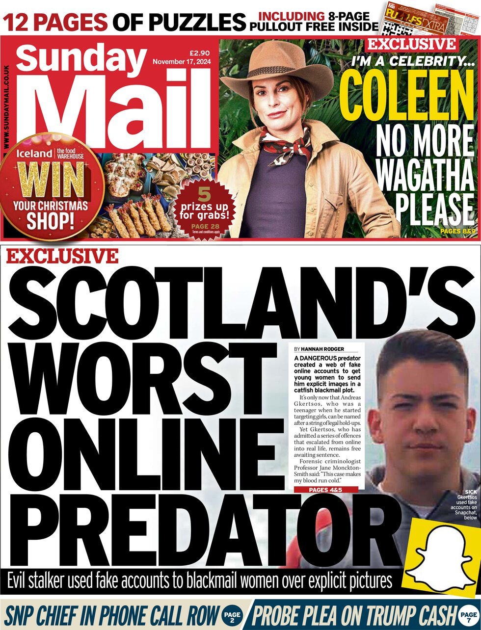 Copertina Sunday Mail 17/11/2024