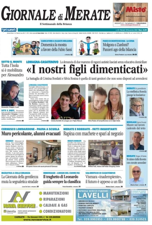 Copertina Giornale di Merate 19/11/2024