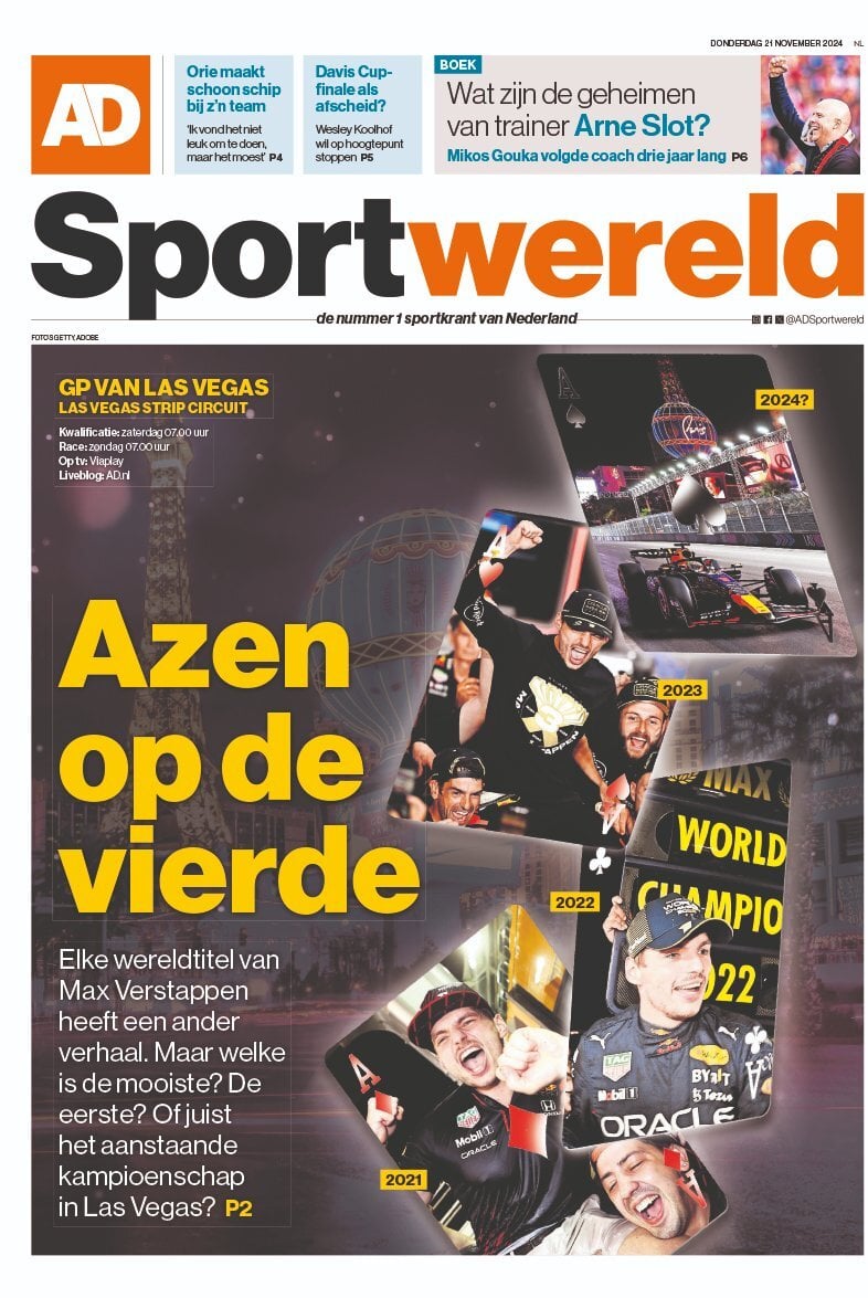 Prima Pagina AD Sportwereld 21/11/2024