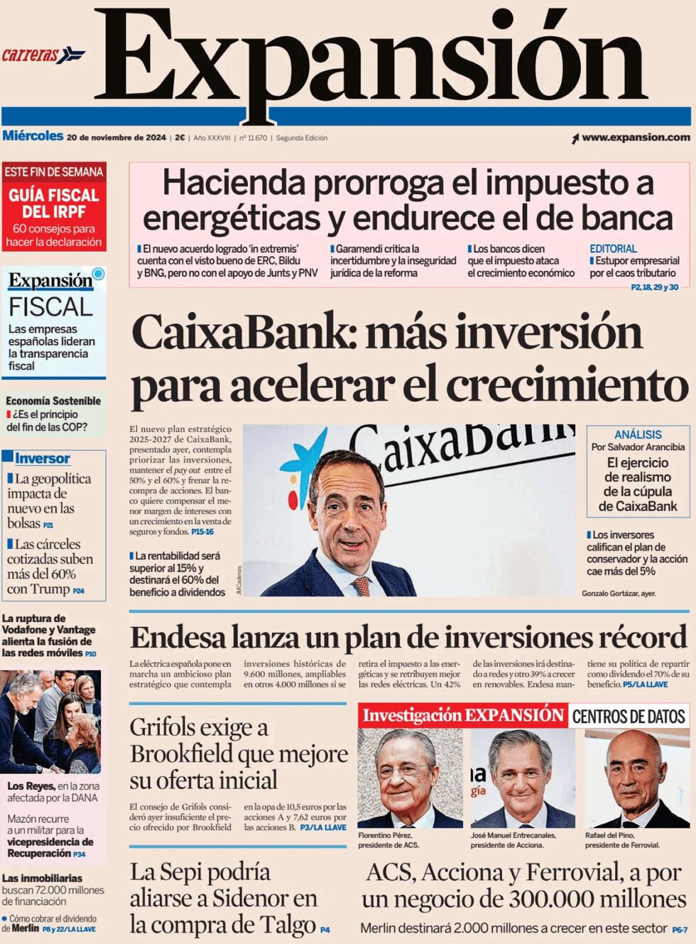 Prima Pagina Expansión 20/11/2024