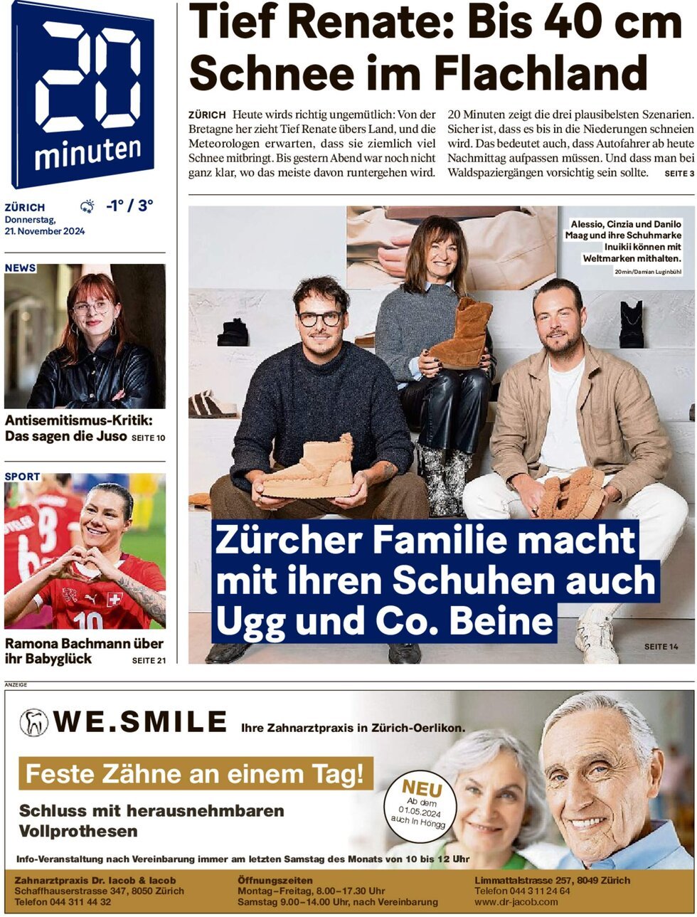 Prima Pagina 20 Minuten 21/11/2024