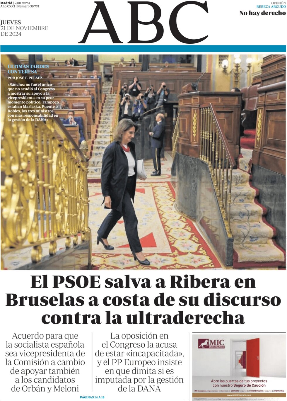 Prima Pagina ABC 21/11/2024