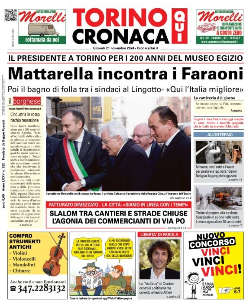 Prima Pagina CronacaQui 21/11/2024