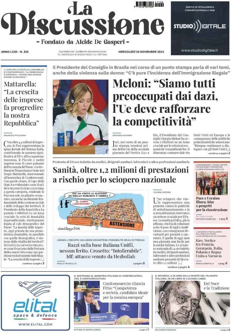 Prima Pagina La Discussione 21/11/2024