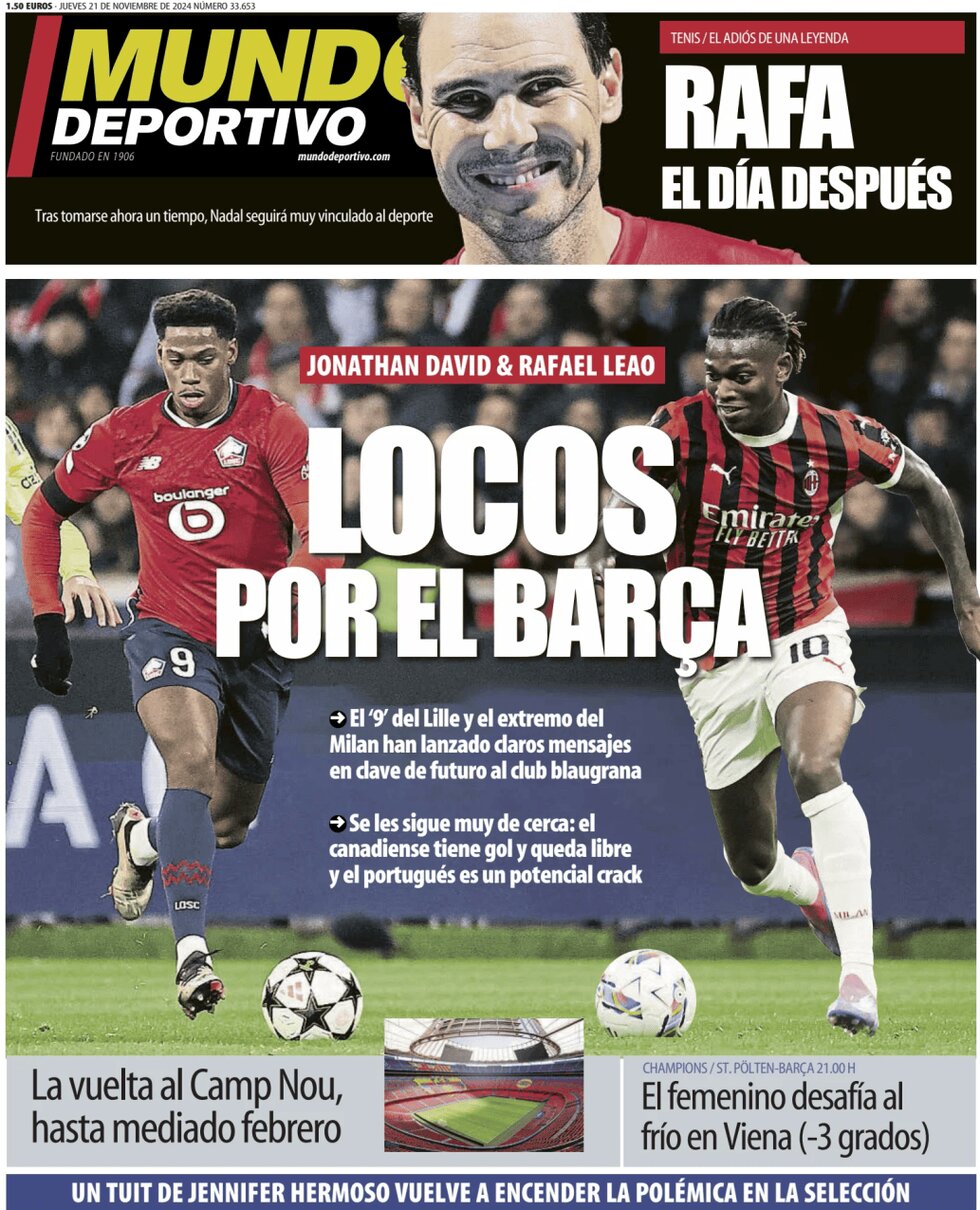 Prima Pagina Mundo Deportivo 21/11/2024