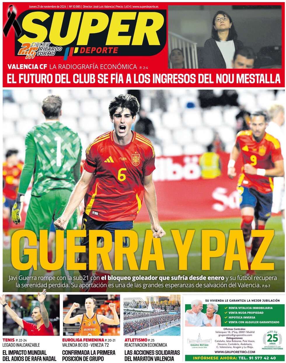 Prima Pagina Superdeporte 21/11/2024