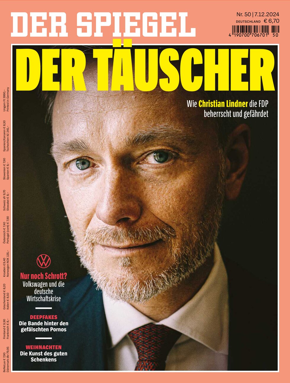 Copertina Der Spiegel 07/12/2024