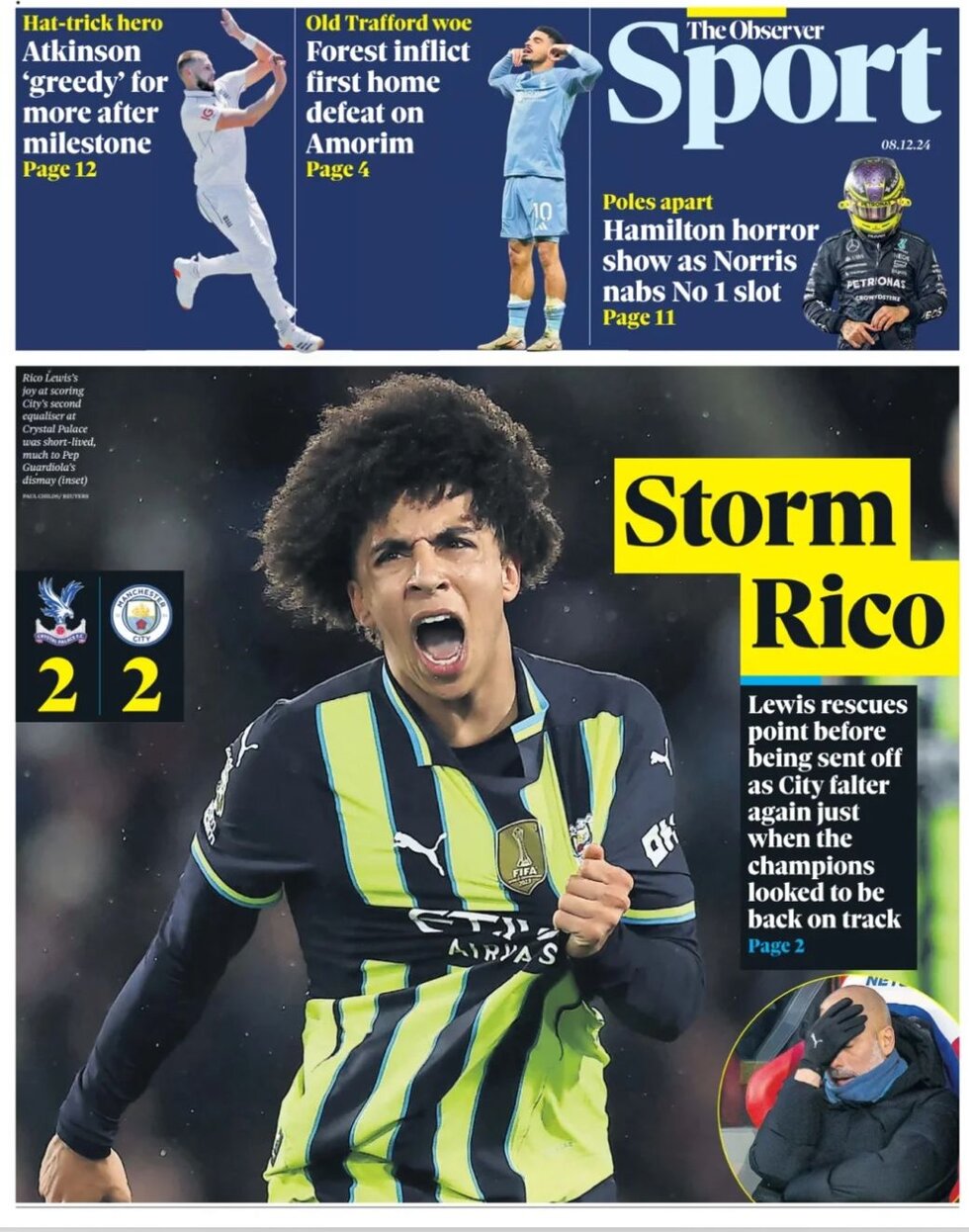 Copertina The Observer Sport 08/12/2024