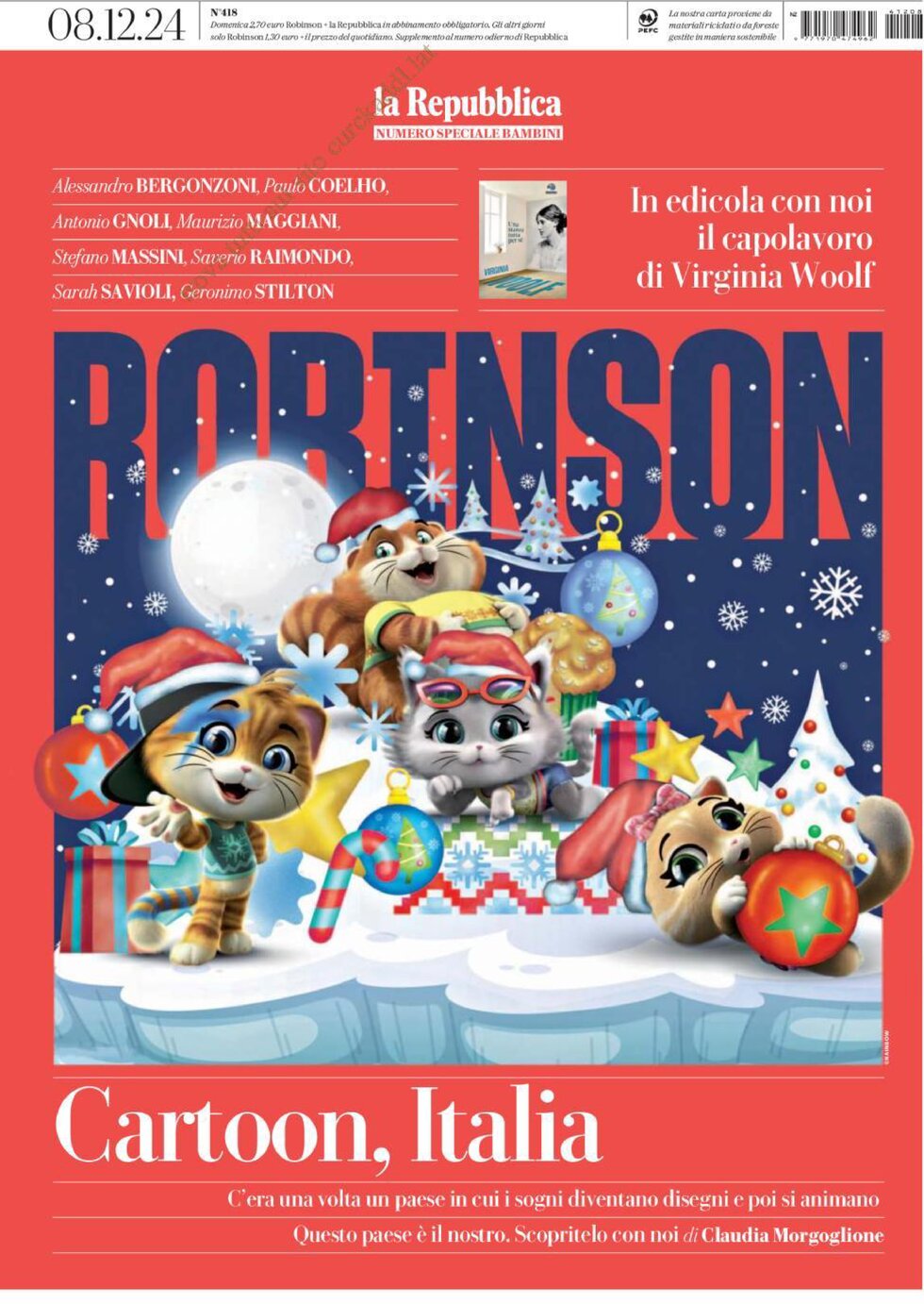 Copertina Robinson (La Repubblica) 08/12/2024