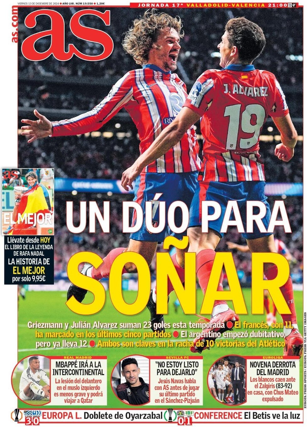 Prima Pagina AS (Madrid) 13/12/2024