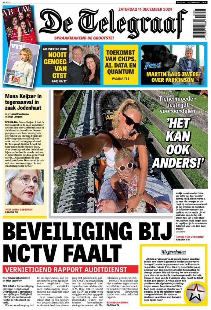 Prima Pagina De Telegraaf 14/12/2024