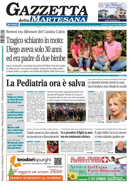 Copertina Gazzetta della Martesana 14/12/2024