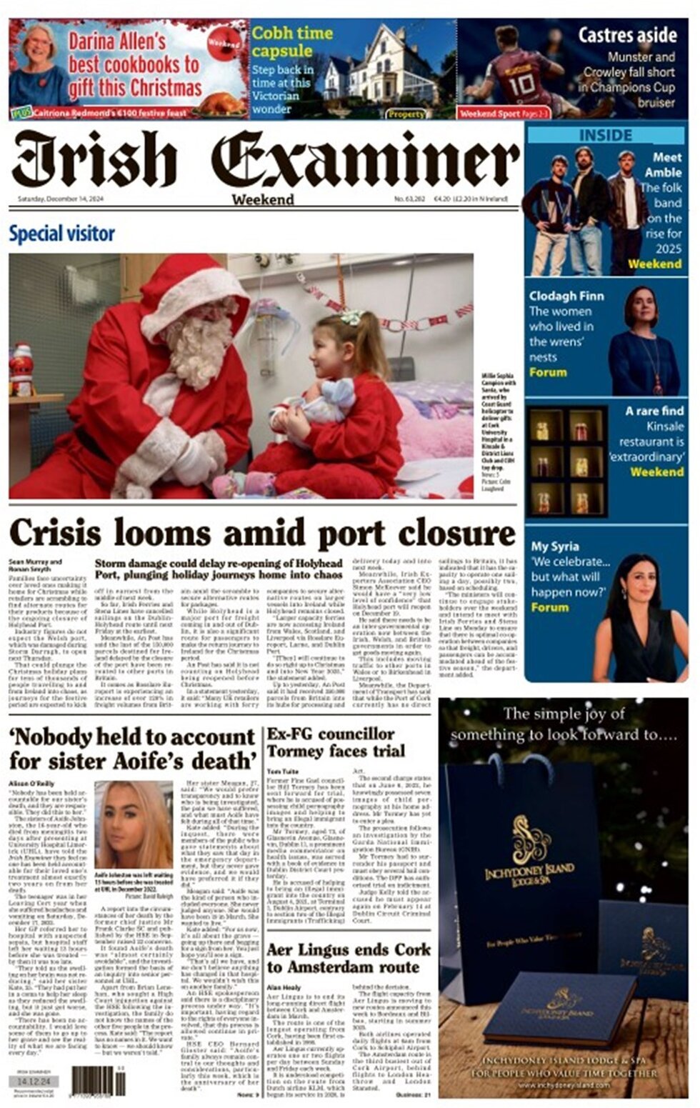 Prima Pagina Irish Examiner 15/12/2024